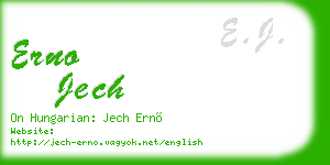 erno jech business card